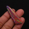Irregular purple and green striped turquoise teardrop pendant for DIY jewelry making - 13x45mm / Purple/Green/Yellow/Red Striped