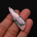 Pink emperor stone pendant in shuttle shape with marbled textures for DIY jewelry - 13x45mm / Pink Mottled Texture