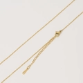 Detalle de cadena de acero inoxidable chapada en oro de 18K con cierre de langosta - Cadena en O Dorado