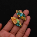 Pendentifs en pierre empereur en forme de losange pour bijoux DIY aux couleurs vives - Patchwork multicolore orange bleu vert (Taille 39)