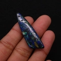 Irregular blue and green turquoise stone pendant with natural mineral texture - 13x45mm / Blue and Green Intertwined