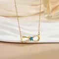 Detail der Unendlichkeitsschleife-Halskette mit blauem Stern und Zirkonia-Besatz - Blauer Stern Unendlichkeitssymbol