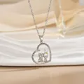 Silberne Herzkette mit Elefanten Anhänger und Love you forever Gravur Geschenk - Silber Herz Kleiner Elefant (XL1072GB)