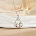 Halskette mit Herzanhänger und Elefantenmotiv in Silber und Roségold mit Gravur - Silber Herz Mutter-Kind-Elefant (XL1076GA)