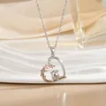 Meerschweinchen Herz Halskette in Silber mit Love You More Gravur und Roségold-Akzenten - Silber Herz Koala (XL1078GB)