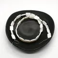 Natural white mother of pearl rectangle beads with iridescent luster for jewelry DIY - Rectangle