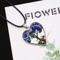 Lapis lazuli stone heart shaped tree of life pendant with black cord necklace - 30x34mm / Lapis Lazuli