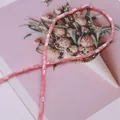 Perle cilindriche in conchiglia naturale rosa 3x5mm per creazione di collane fai da te - N. 12 (Rosa)