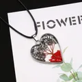 Tree of Life heart pendant with silver wire wrap and grey and red natural stones - 30x34mm / Gray/Red Crushed Stone (No. 6)
