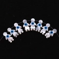 Natural shell boy and girl beads with blue evil eye motifs for DIY jewelry making - Shell Human Figure Style / 5 Pieces/Pack (8x15mm) / Pearl White