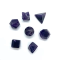 Set di 7 pezzi in cristallo di ametista viola con geometria sacra e finitura lucida - 7 Pezzi Per Set (Ametista) / Viola