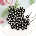 Natural black shell beads with gold owl prints for DIY necklace jewelry making - Owl Pattern / 8mm 20 Pieces Per Pack