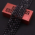 Dark multifaceted cat eye gemstone beads in water drop shape for DIY jewelry making - 4x6MM / No. 1 (Obsidian Color)