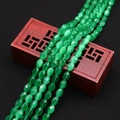 Faceted emerald green cat eye stone beads in oval shape for DIY jewelry making - 4x6MM / No.5 (Teal)