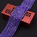 Deep purple faceted zircon cylinder beads for DIY jewelry making on a vintage wood box - 2mm / Dark Purple (No.5)