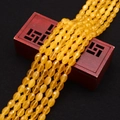 Faceted yellow cat's eye stone oval beads for DIY jewelry making on wooden base - 4x6MM / No.11 (Yellow)