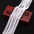 Tira de cuentas de turquesa blanca facetada para collares y pulseras de bricolaje - Blanco / 2mm, 6g