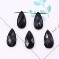 Gefacetteerde zwarte natuursteen druppelkralen voor doe-het-zelf sieraden accessoires - 13x25mm / Zwarte agaat