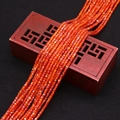 Strang mit facettierten orangefarbenen Kristallperlen für DIY Schmuckherstellung - 2x2mm / Orangerot (Farbe 1)
