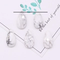 Gefacetteerde witte marmeren howliet druppelkralen voor doe-het-zelf sieraden en kettingen - 13x25mm / Howliet