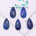Faceted teardrop lapis lazuli beads with natural gold specks for DIY jewelry making - 13x25mm / Lapis Lazuli