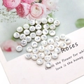 Natural shell round beads with silver crescent moon motif for DIY jewelry making - Moon Print / 8mm 20 Pieces Per Pack