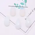 Faceted white opal teardrop beads with iridescent flash for DIY jewelry making - 13x25mm / Opal