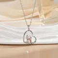 Silver and rose gold heart necklace with engraving Always my mother forever my friend - Snuggling Portraits (XL1082GB)