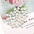 Natural round shell beads with silver footprint engraving for DIY jewelry making - Footprint Pattern / 8mm 20 Pieces Per Pack