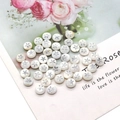 Natural white shell beads with silver starfish pattern for DIY jewelry making - Starfish Print / 8mm 20 Pieces Per Pack