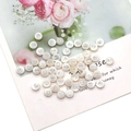 Flat round white shell beads with silver Mercedes-Benz logo for DIY jewelry making - Peace Sign Pattern / 8mm 20 Pieces Per Pack