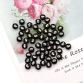 Flat round black shell beads with gold print for DIY necklace and bracelet jewelry making - Beauty Portrait Pattern / 8mm 20 Pieces Per Pack