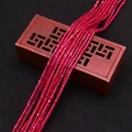 Strang mit facettierten dunkelroten Granatkristallperlen für DIY Schmuck und Halsketten - 2x2mm / Tiefrot (Nr.11)