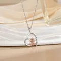 Macro shot of heart pendant with rose gold monkey and I Love You More engraving - Zodiac Monkey Pendant (XL1087GB)