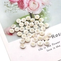 Natural white freshwater shell bead with golden rose print for DIY jewelry making - Rose Floral Print / 8mm 20 Pieces Per Pack