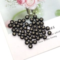Flat round black shell beads with golden peace sign for DIY jewelry making and crafts - Peace Sign Pattern / 8mm 20 Pieces Per Pack