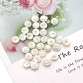 Flat round white freshwater shell beads with gold cloud pattern for DIY jewelry - Cloud Print / 8mm 20 Pieces Per Pack