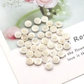 Natural white shell beads with golden round plane symbol for DIY jewelry making - Peace Sign Pattern / 8mm 20 Pieces Per Pack