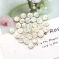 White round freshwater shell beads with golden engraved symbols for DIY jewelry making - % Symbol Pattern / 8mm 20 Pieces Per Pack