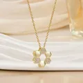 Minimalistische Goldkette mit Wabenanhänger aus Titanstahl und funkelnden Kristallsteinen - Waben Sechseck Stil (XL01358)