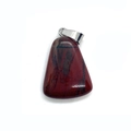 Trapezoid red jasper stone pendant with silver clasp for DIY jewelry making - Red Jasper (No. 6)
