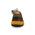 Natural tiger eye stone trapezoid pendant with silver metal clasp for DIY jewelry - Tiger's Eye