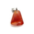 Trapezoid red carnelian pendant with silver bail for DIY necklaces and jewelry - Red Agate (No. 2)