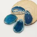 Ciondoli in fette di agata blu naturale in forme irregolari per creazioni di gioielli - Blu Lago (N. 5)