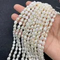 Weiße Barockperlen-Stränge mit hohem Glanz für die DIY-Schmuckherstellung in der Hand - A-Qualität / 4-5mm 12g