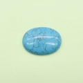 Oval blue turquoise stone cabochon with natural black veins for jewelry making - Blue Turquoise / 30x40mm, 13g