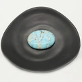 Polished oval turquoise stone with natural brown veins for DIY jewelry making - Oval (33x41mm)