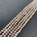 Natural freshwater pearl strands in mixed white, pink, and purple colors for DIY jewelry - 3-4mm / Purple