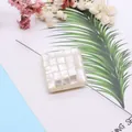 Ruitvormige mozaïek parelschelp kraal 24x30mm met witte glans voor DIY sieraden - Parelmoer Wit (Nr.2)