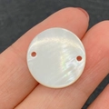 10mm natural white freshwater shell bead with dual holes for DIY jewelry making - Double-hole (100 Pieces/pack) / 10mm 0.2g/pc